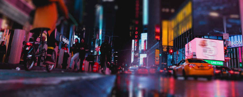 Nighttime city street