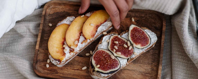 Peaches, figs, pine nuts