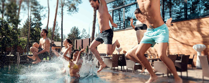 Swimming pool frolicking