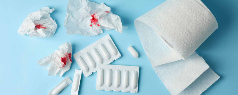 Suppositories and bloody toilet paper