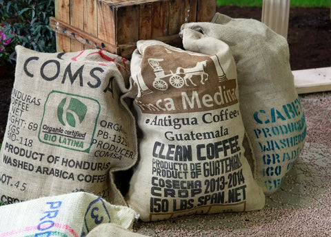 bags of washed coffee