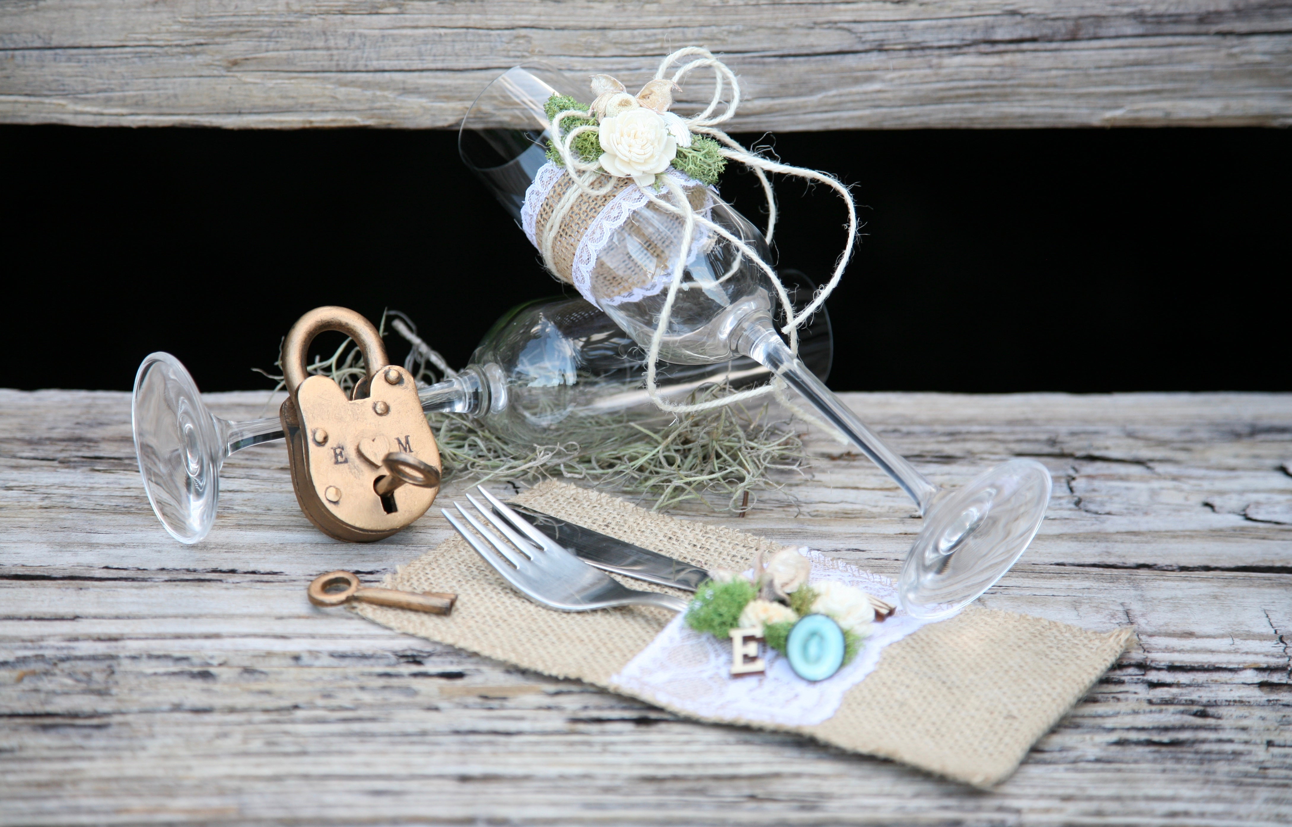 Table Decoration With Personalized Love Lock Gift Idea Early