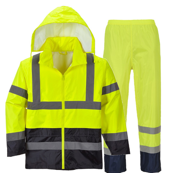 PORTWEST HI-VIS CLASSIC CONTRAST RAIN JACKET & TROUSERS SUIT – Toolman ...