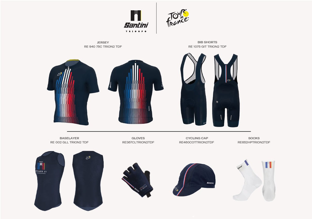 2022 Santini Champs Elysee Tour De France Cycling Kit