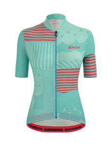 Santini Giada Optic Womens Short Sleeve Jersey in Blue | Cento Cycling
