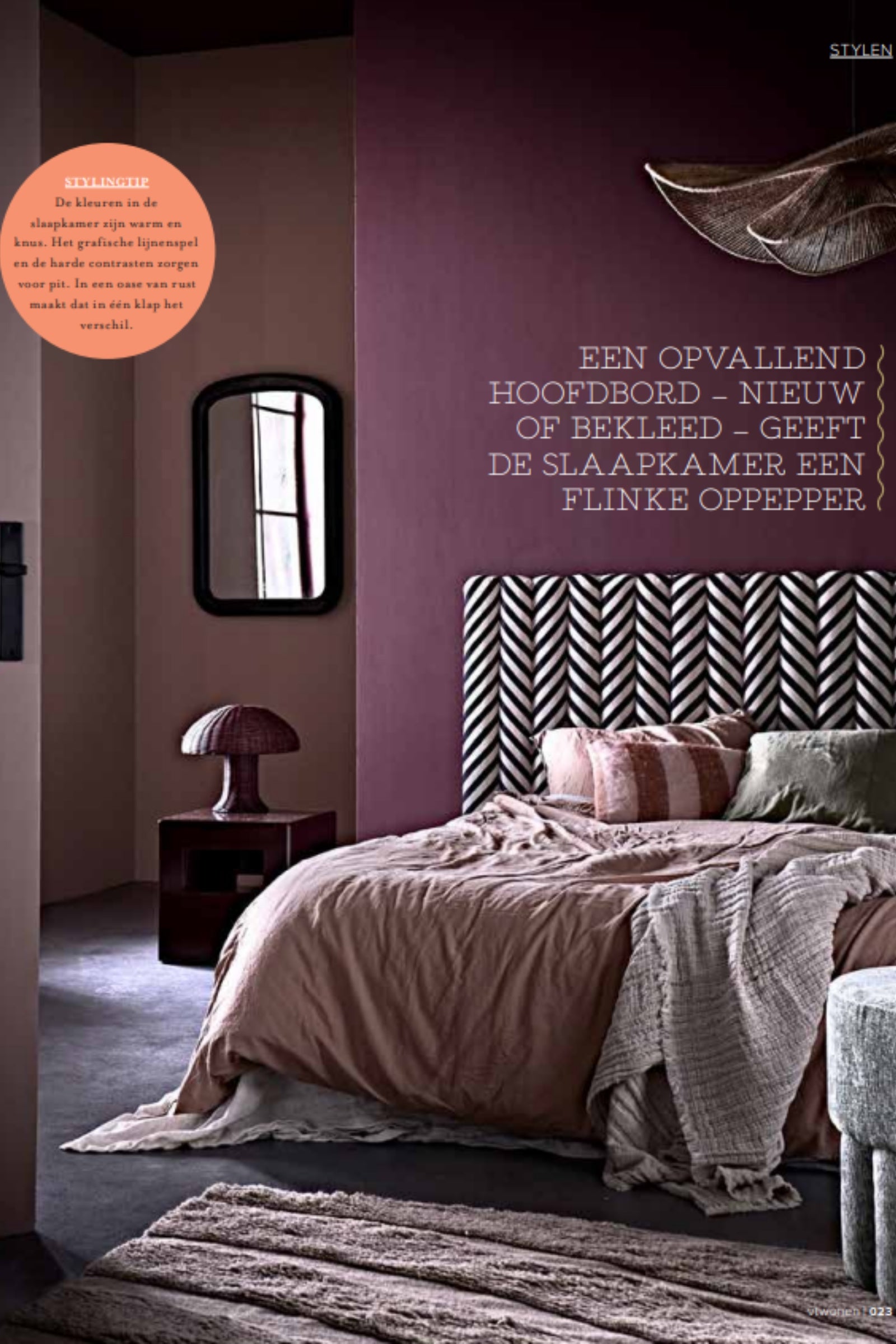 LAB Wallpaint in de tinten Berlin Summer no. 433 en Merlot Mania no. 123