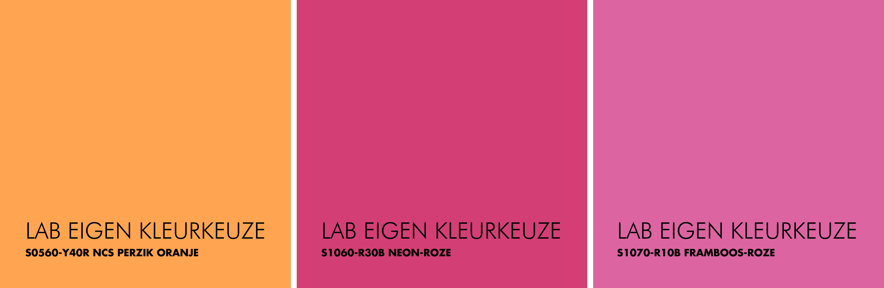 LAB Eigen kleurkeuze S0560-Y40R S1060-R30B S1070-R10B