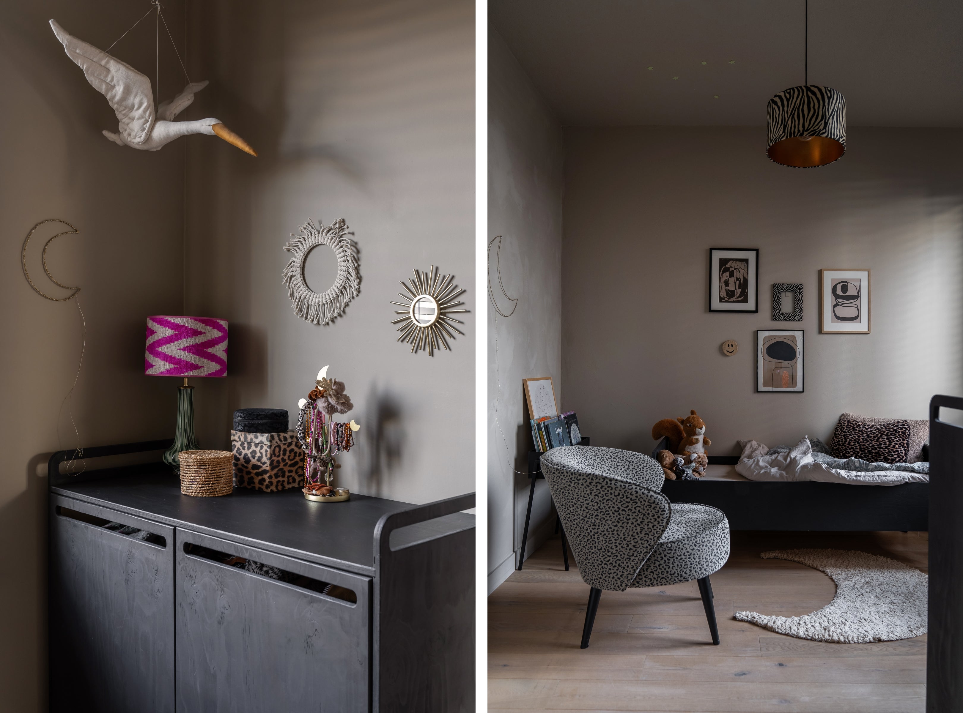 @pamdosal @lottevanuittert Slaapkamer Vesper LAB Wallpaint Coffee Addict no. 214 LAB Chalk LAB Wallpaint Mushroom no. 287