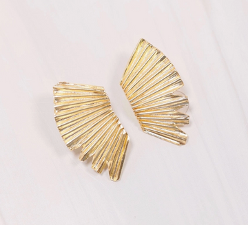 Rowell Gold Fan Earring