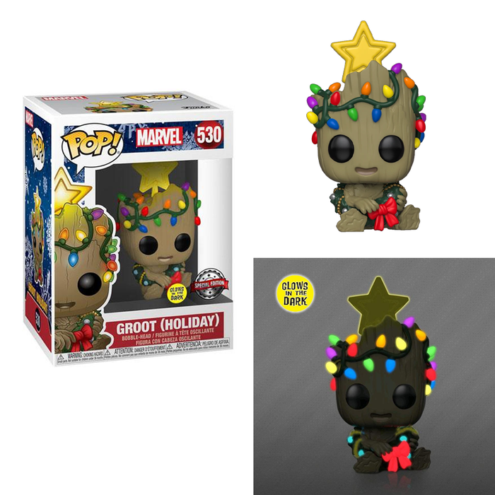 Funko POP! Marvel - Holiday Groot (Glow in the Dark) Vinyl Figure #530