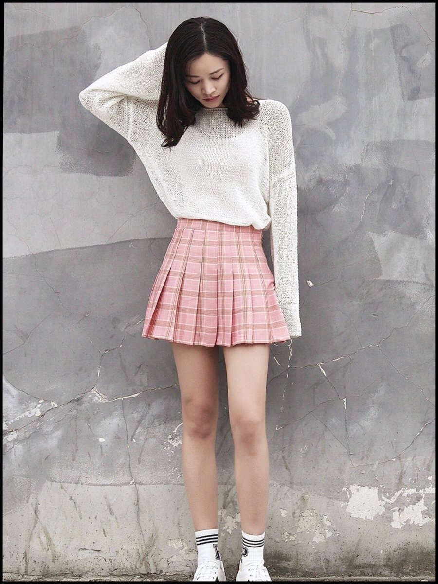 Kawaii Plaid Pleated Tennis Skirt – BlissGirl