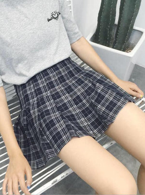 Kawaii Plaid Pleated Tennis Skirt – BlissGirl