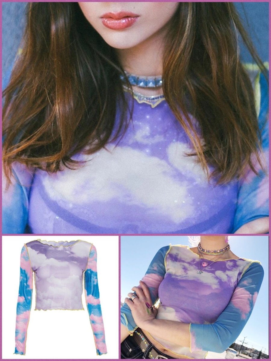 Buy Women Black mesh Transparent T-Shirt hot Crop Tops Harajuku