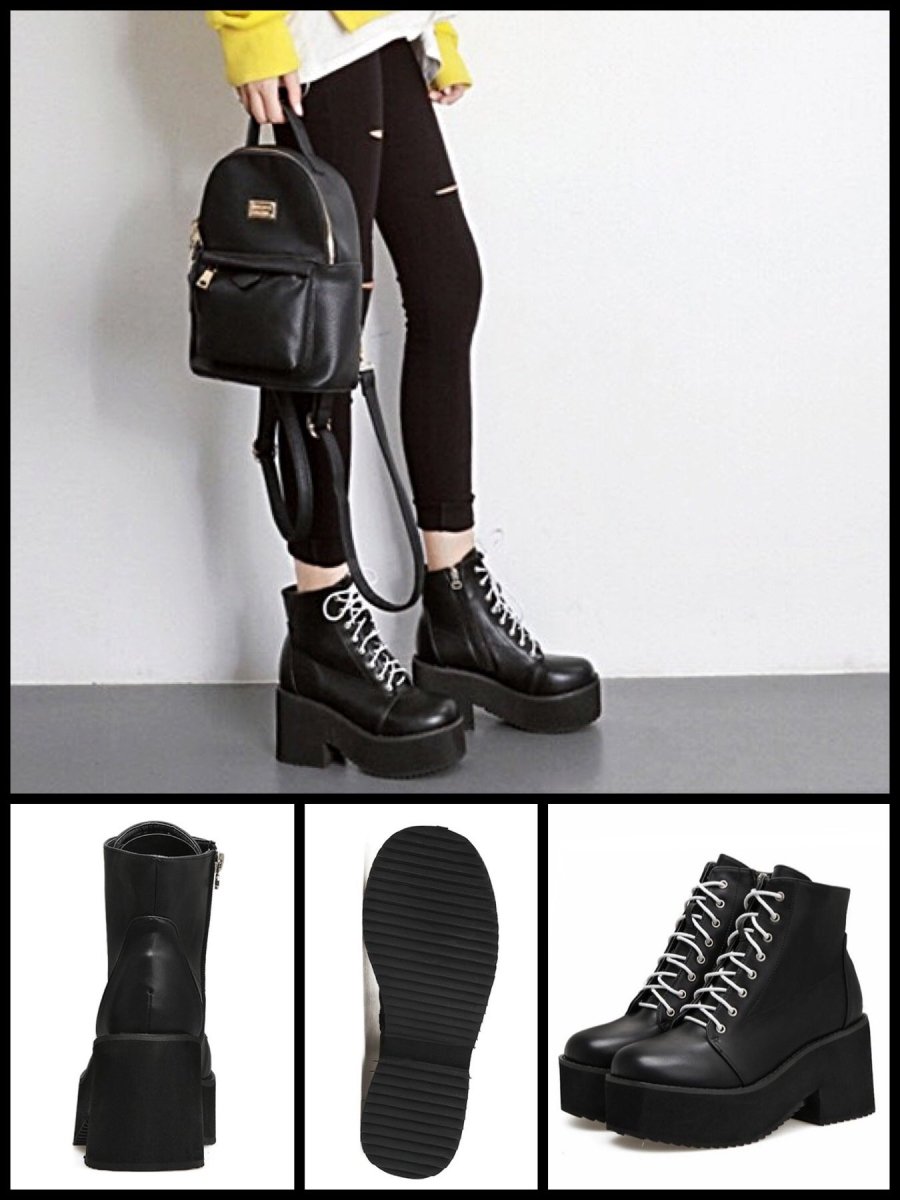 black heel boots platform