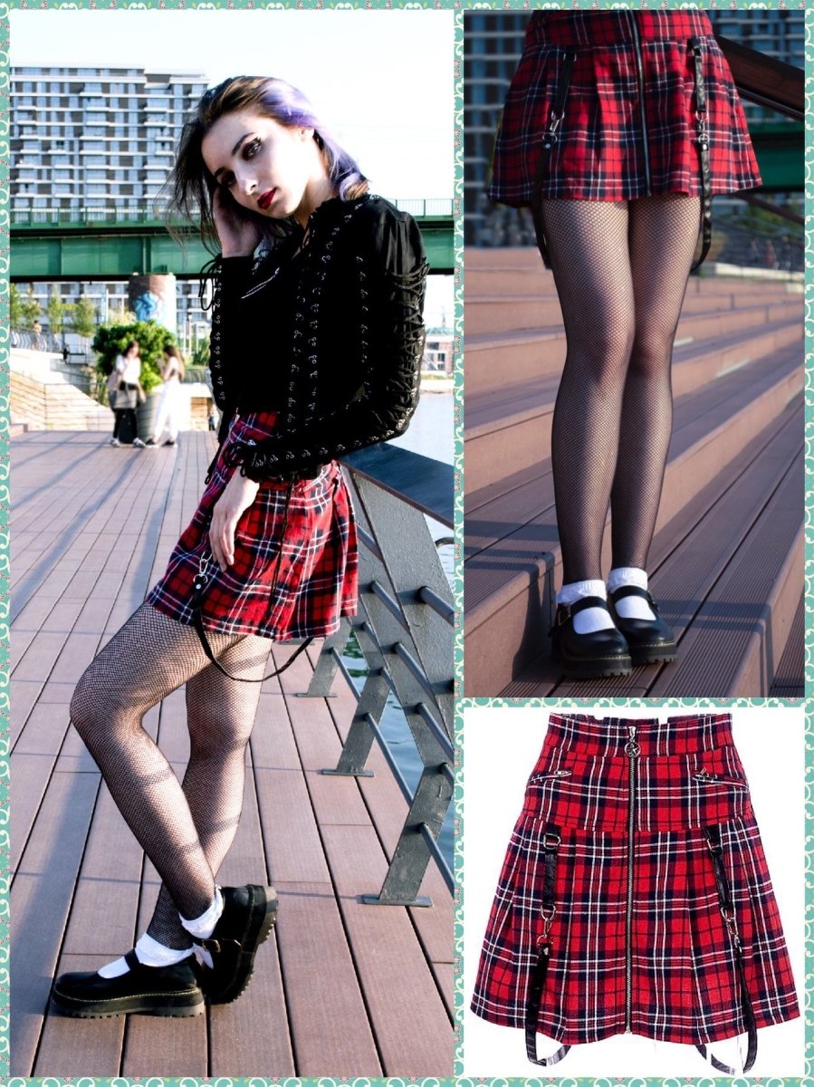 Purple Plaid Buckle Skirt – Blissgirl