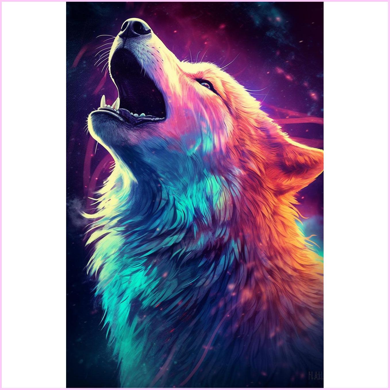 Wolf Head - Glow in the Dark Diamond Painting