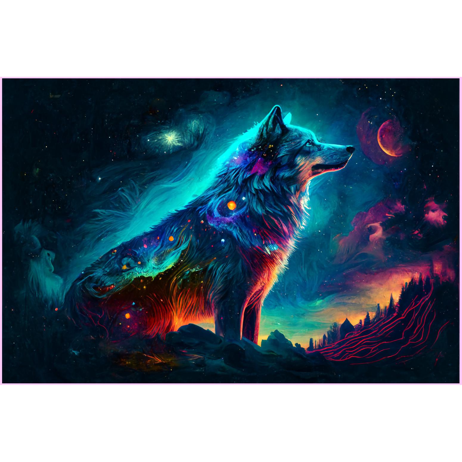 Astral Wolf - Diamond Painting Kit – bemyhobbystore