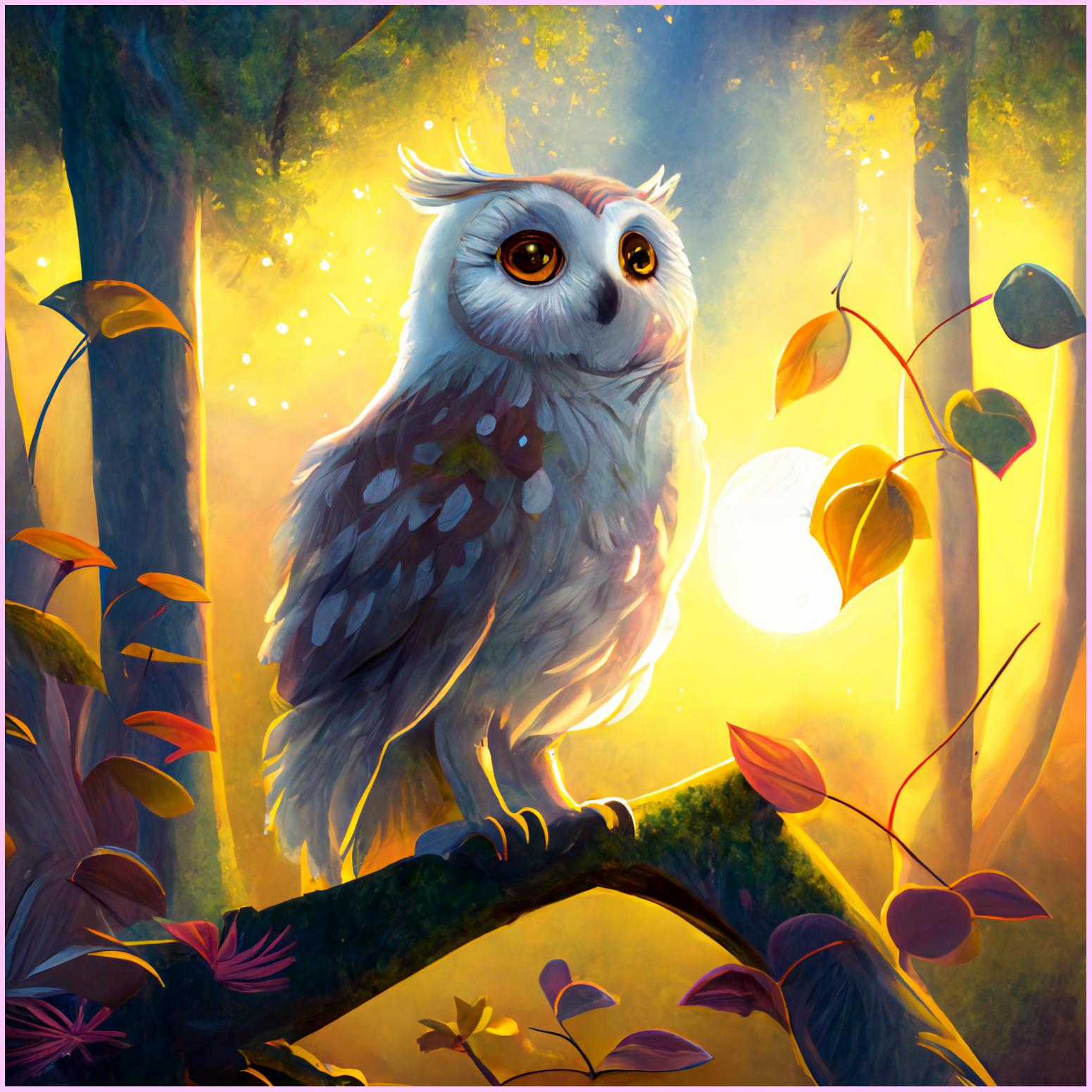 Owl Glow In The Dark Diamond Painting