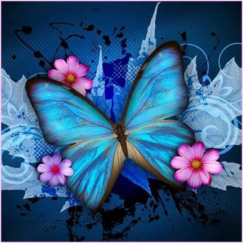 Blue Butterfly Delight Diamond Painting Kit – Heartful Diamonds