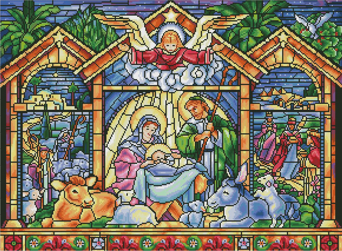 Nativity Scene - Stained Glass Edition - DIY Diamond Painting Kit Full