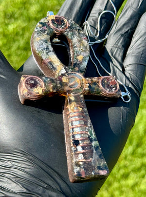 The “Large Ankh” Orgone Amulet - (5x3”) - Aura Protection - The Orgonized Earth