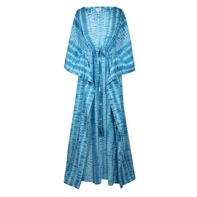 ShivShakti Beach Shibori Tie-Dye Kaftan Maxi Dress