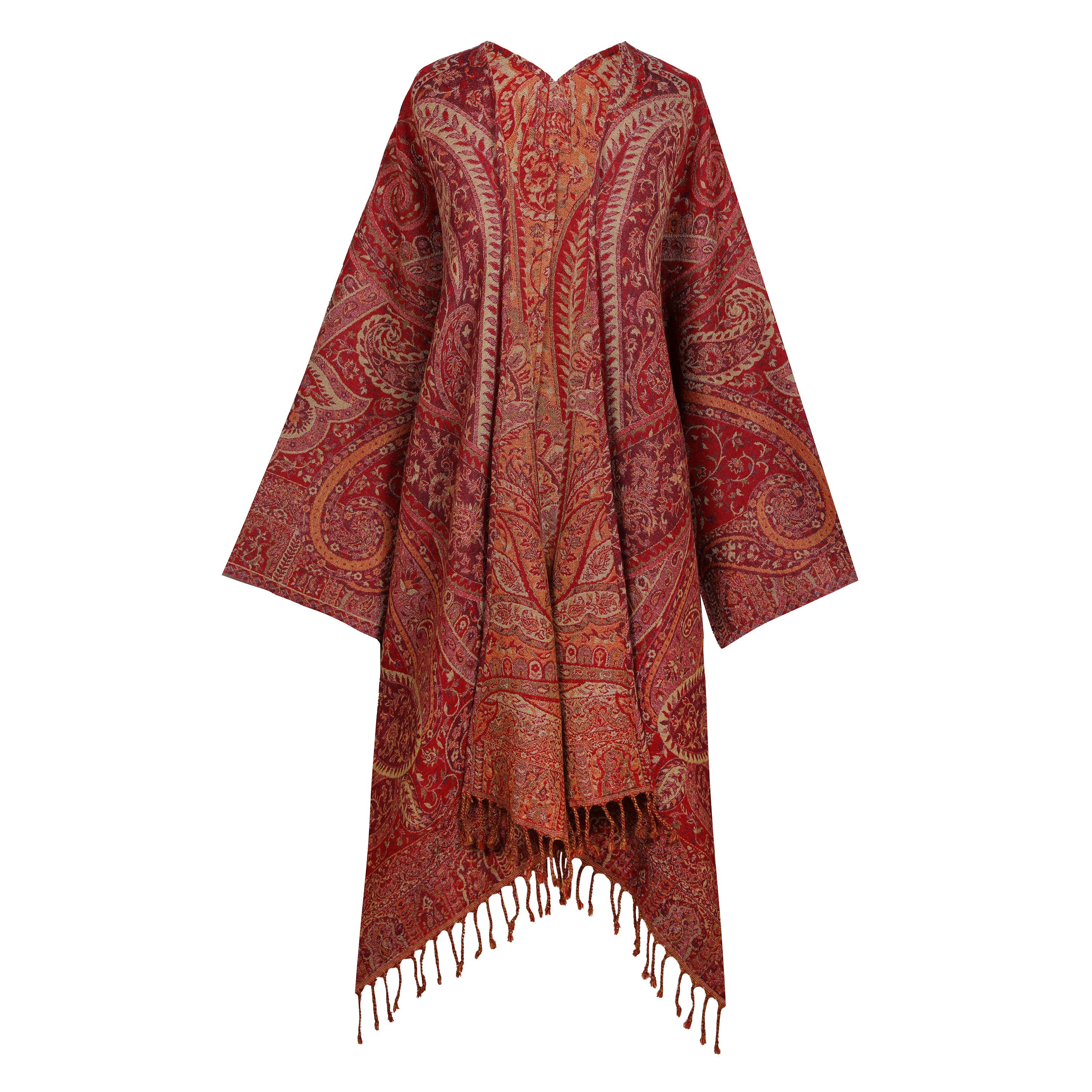 Image of Magnifico Medici Paisley Boiled Wool Kimono Coat Reversible