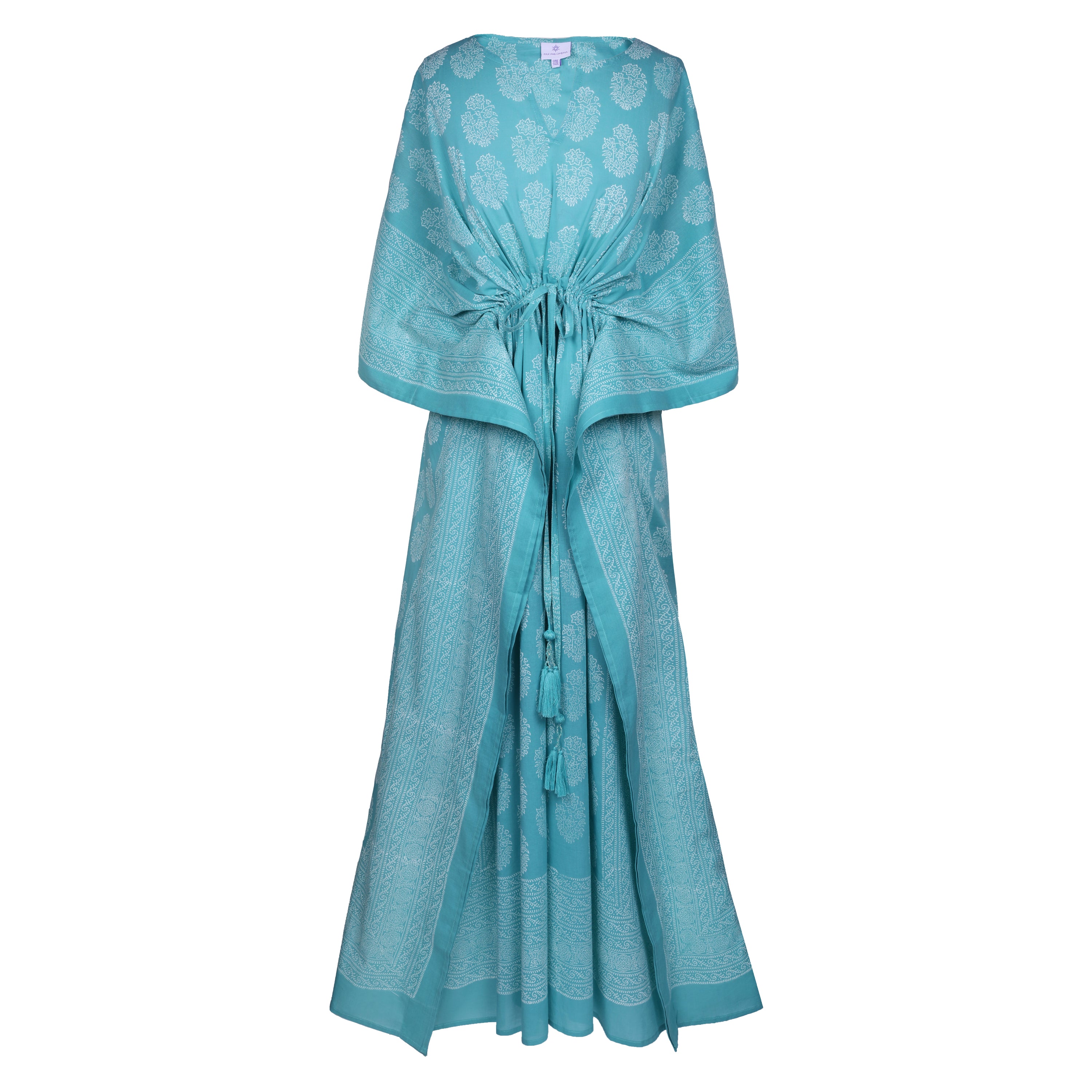 Image of Paani Amer Aqua Maxi Kaftan Dress FINAL SALE