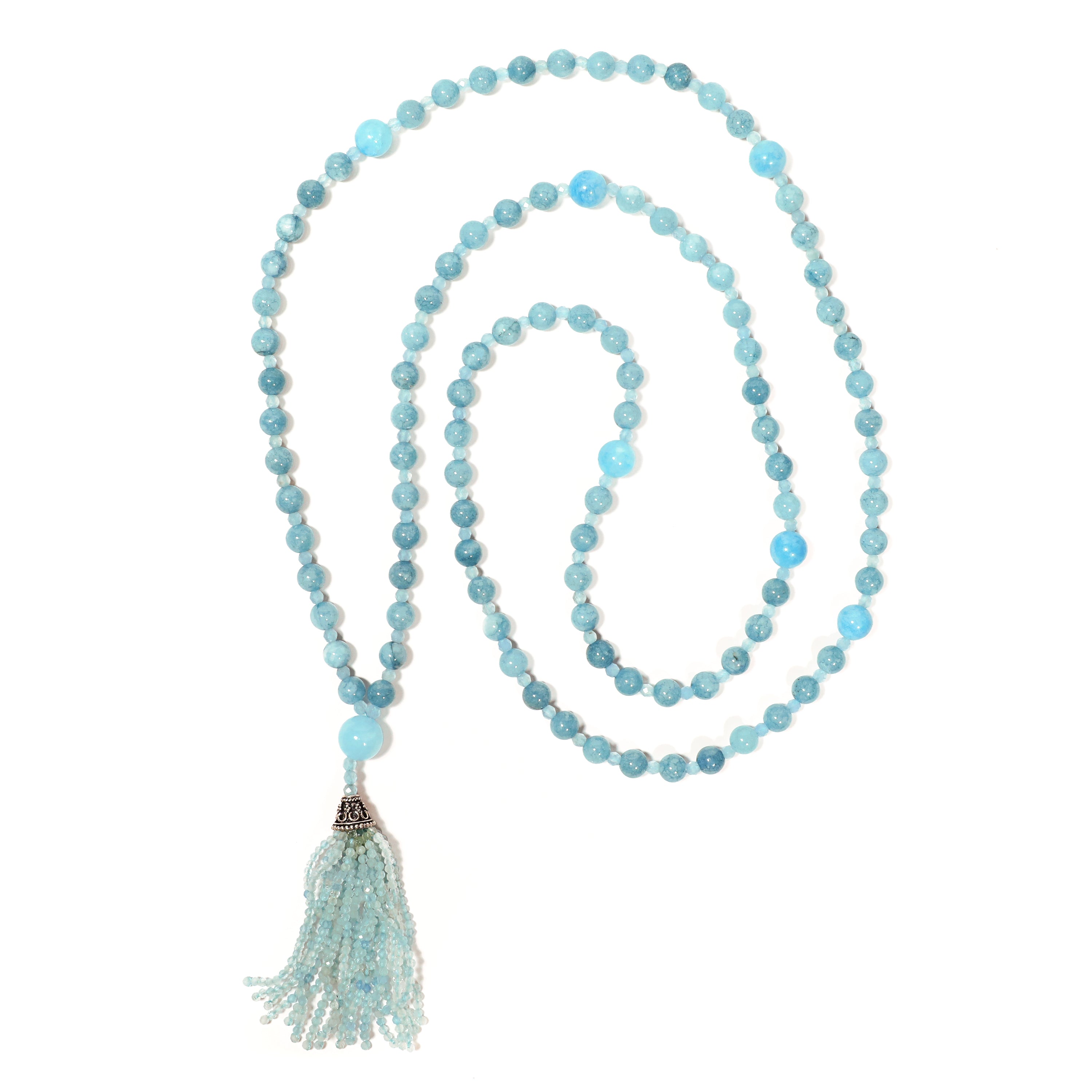 Image of Semi Precious Aquamarine Stone Mala