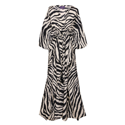 Up2date Fashion Satin Caftan in Classic Animal Print, One Size, Style  Caf-31C2 Black