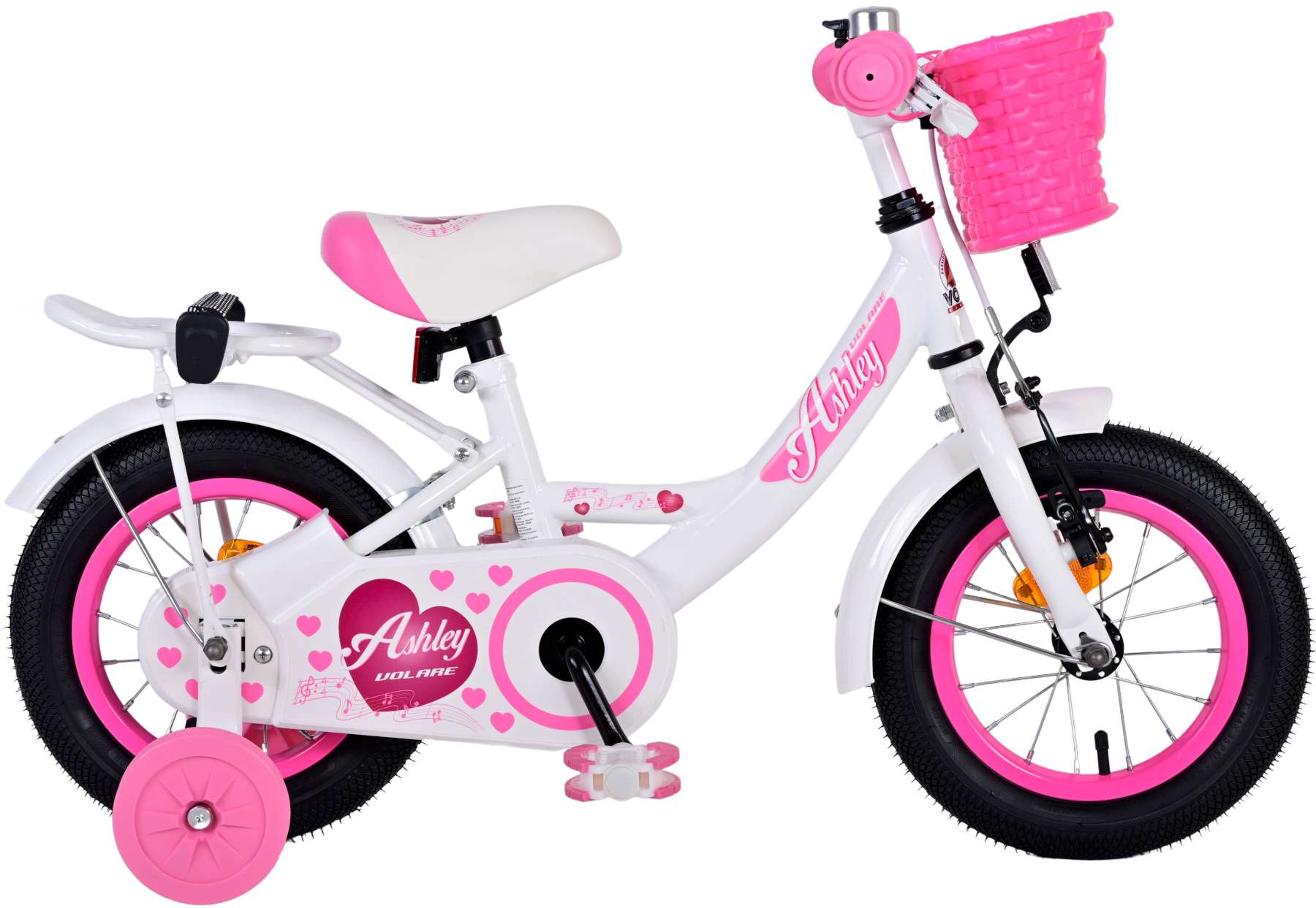 Volare Ashley 12 Inch Meisjes Kinderfiets Wit  +€15 Inruilkorting