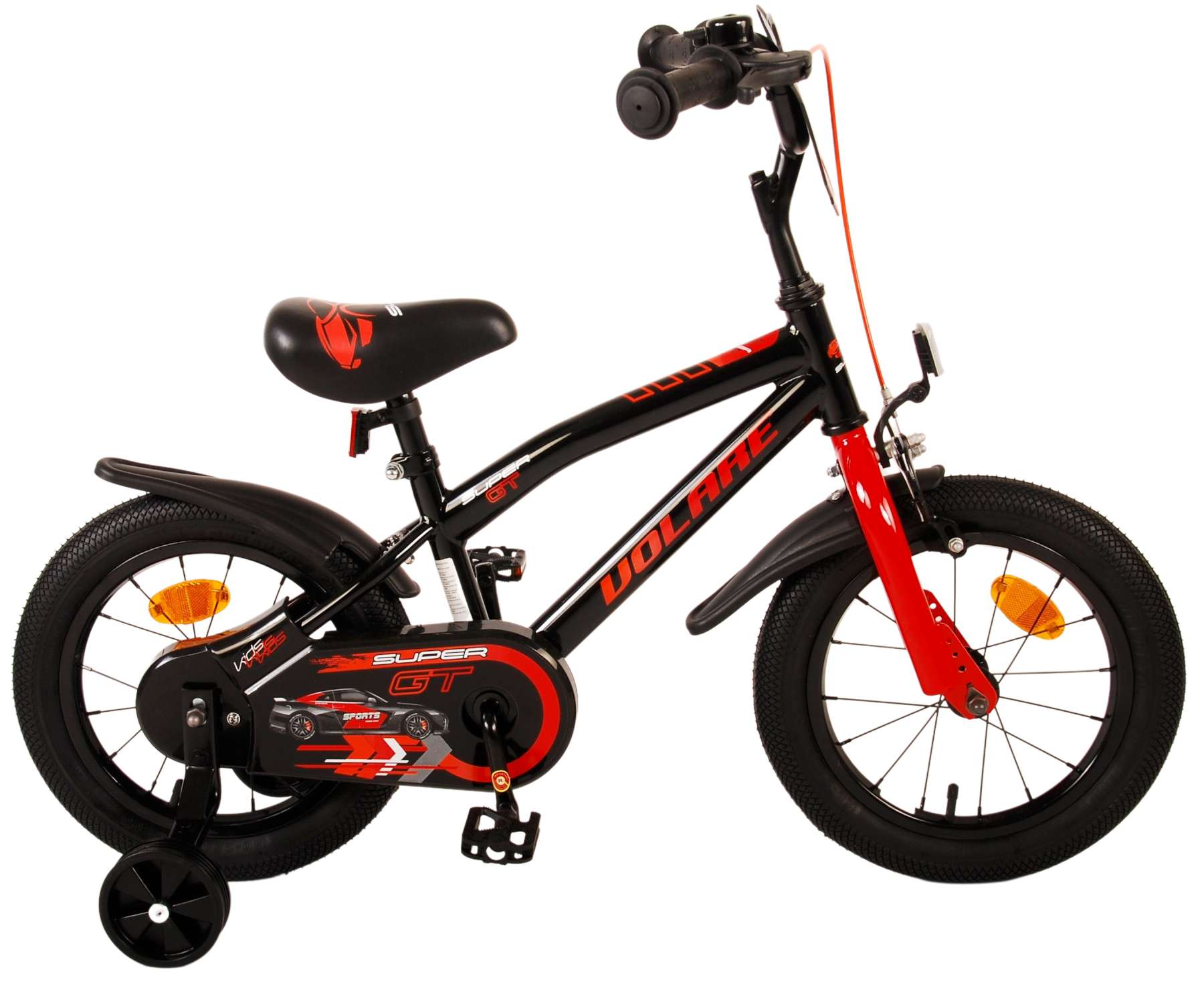 Volare Super GT 14 Inch Jongens Kinderfiets Rood  +€15 Inruilkorting