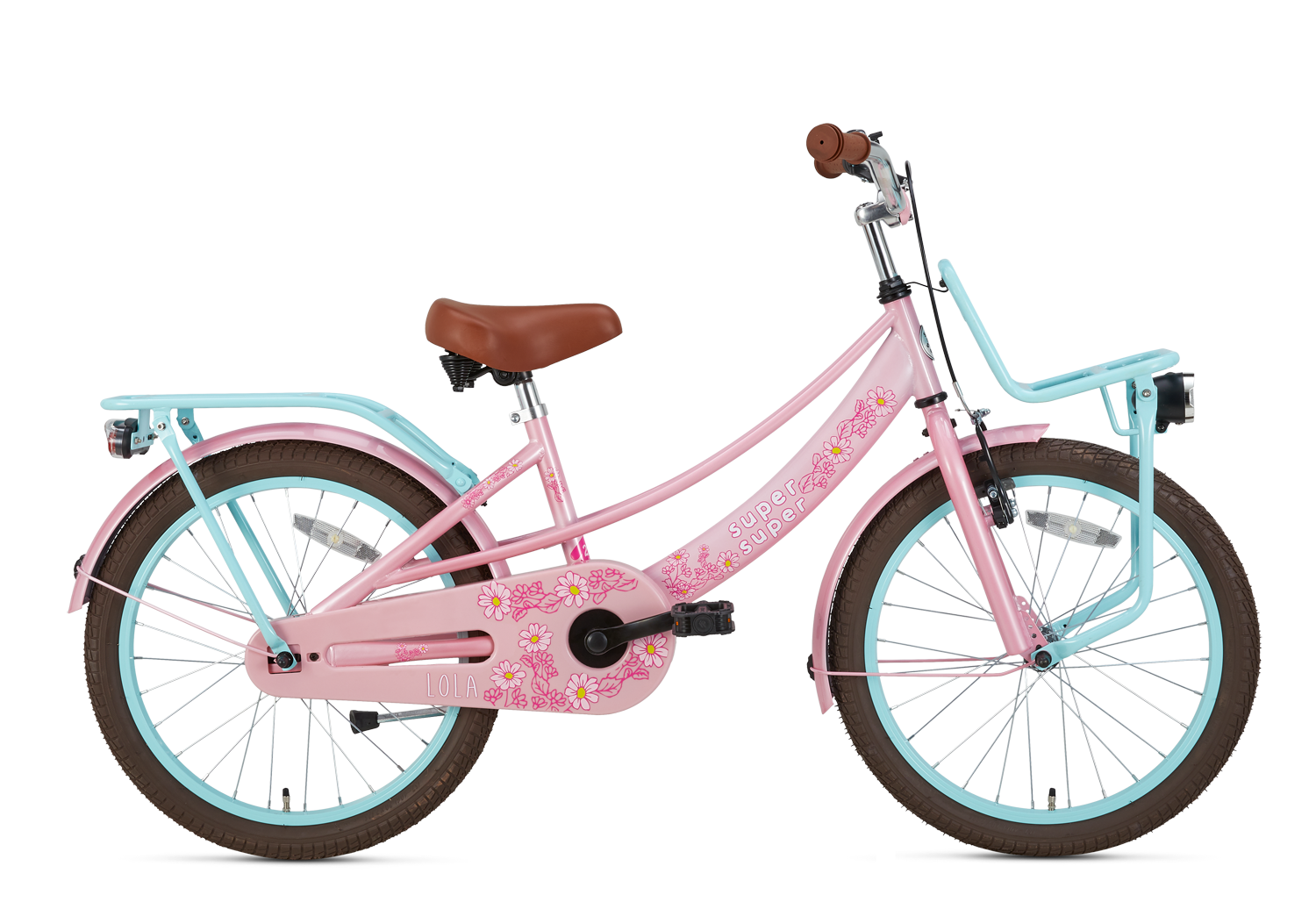 Supersuper Lola 20 Inch 2021 Meisjes Kinderfiets Roze Turquoise