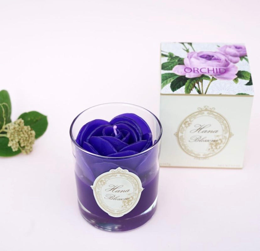 Purple Orchid Scented Rose Candle