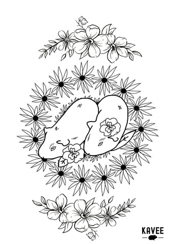 guinea pig colouring page free download printable