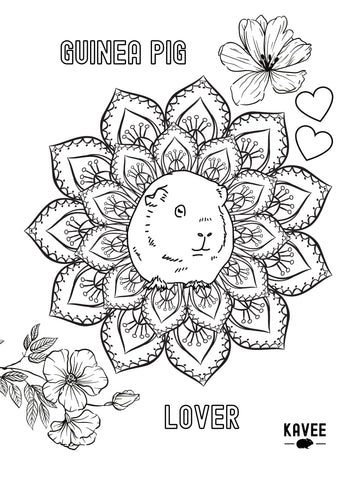 guinea pig colouring page free download printable 