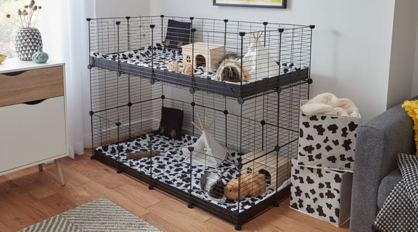 4x2 double stacked tiered C&C cage for guinea pigs