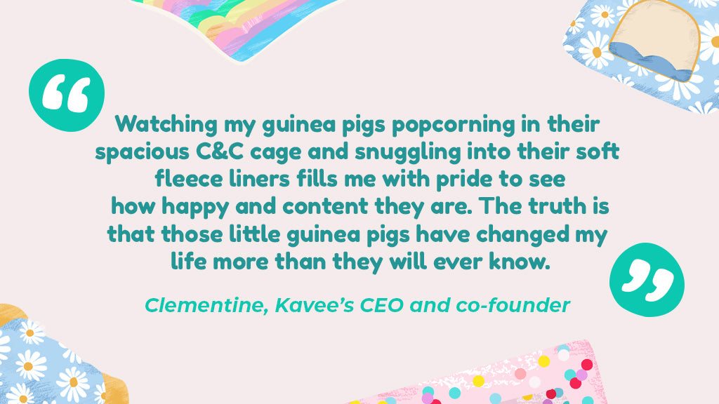 Pictured is a quote by Kavee CEO Clementine.