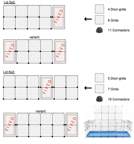 lid top C and C cage C&C guinea pig kavee UK hinged door gate c and c door grids 6x2 5x2