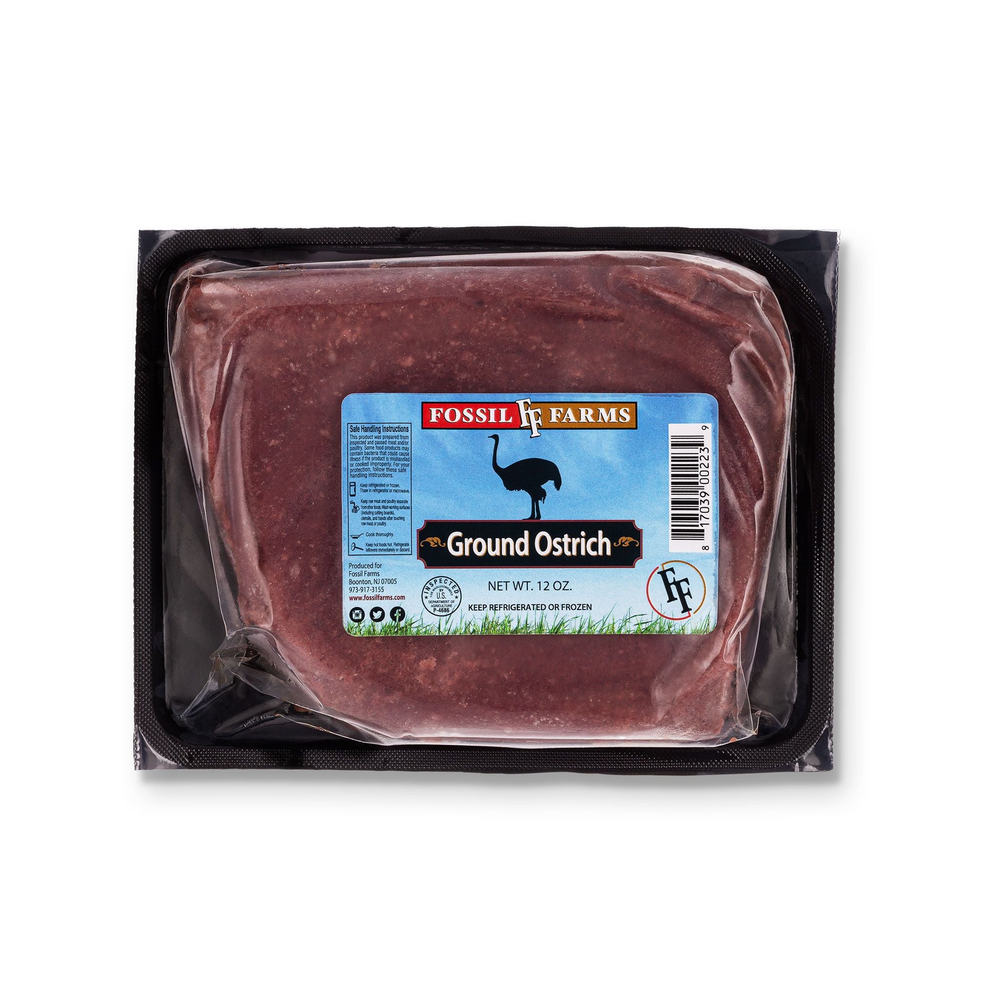 Ground Ostrich 90% Lean  LB – Wild Fork Foods