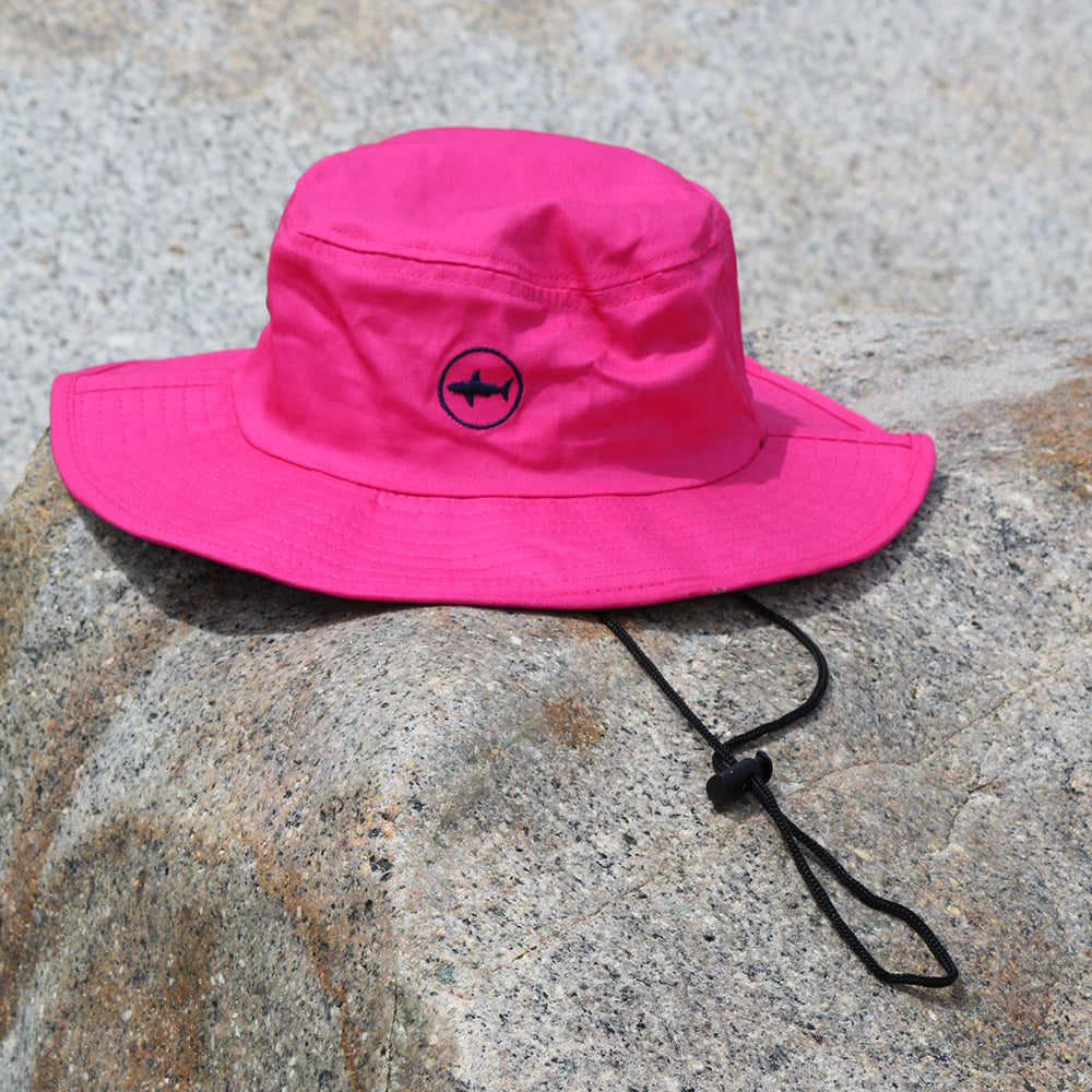 Adult Hot Pink Classic Bucket Hat With Navy Under Brim and Circle Shar ...