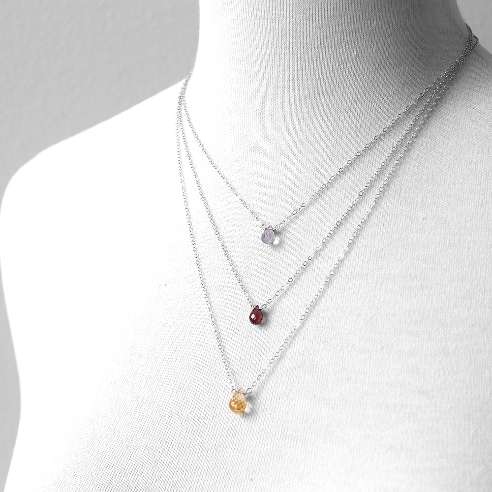 Birthstone Gem Necklaces - SS