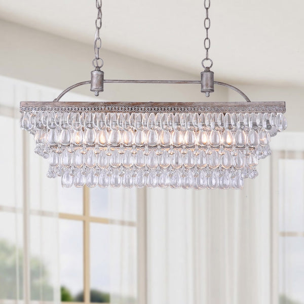 silver rectangular chandelier