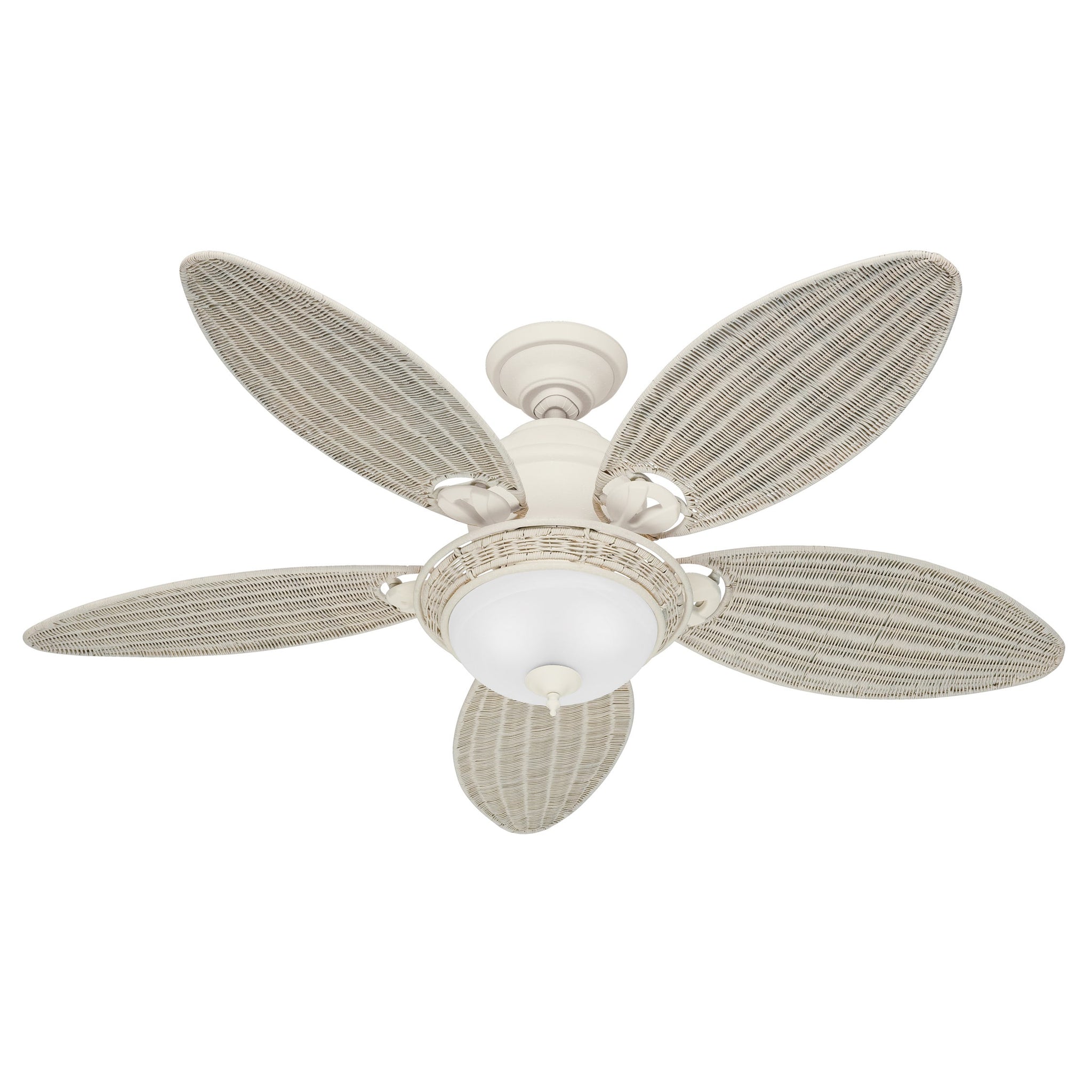 54 Inch Ceiling Fan With Textured White Finish And Five Cream