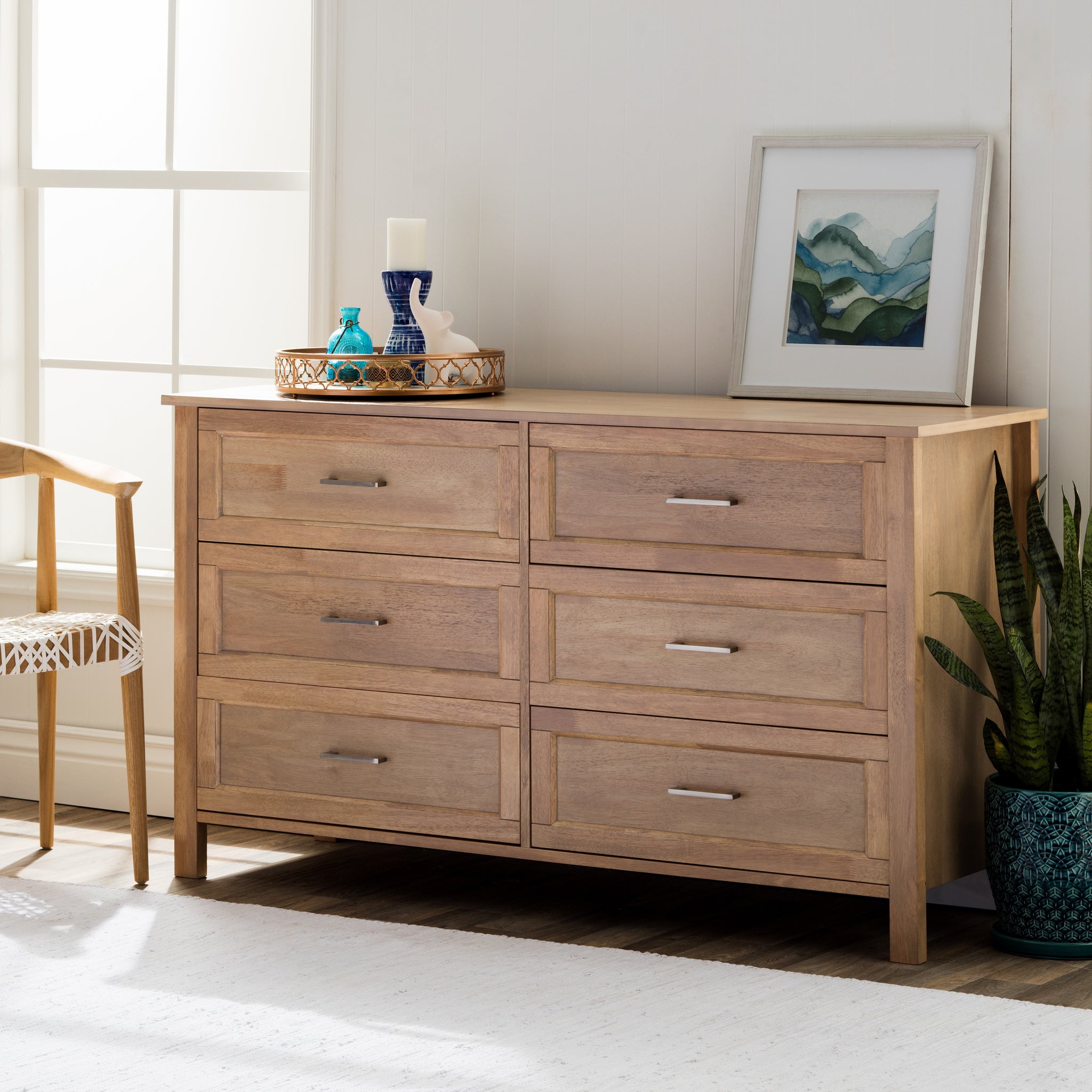 Natural Six Drawer Dresser Handy