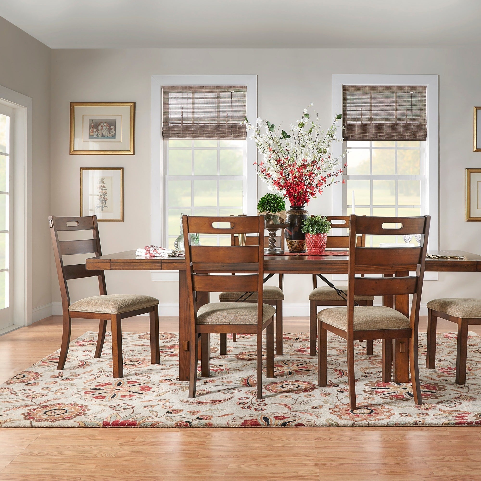 rustic oak extending dining table and chairs