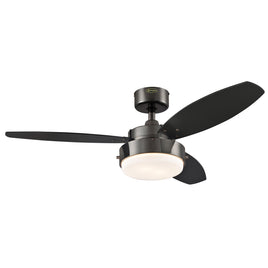 Walnut Finish Brushed Nickel 42 Inch Lighted Ceiling Fan Handy