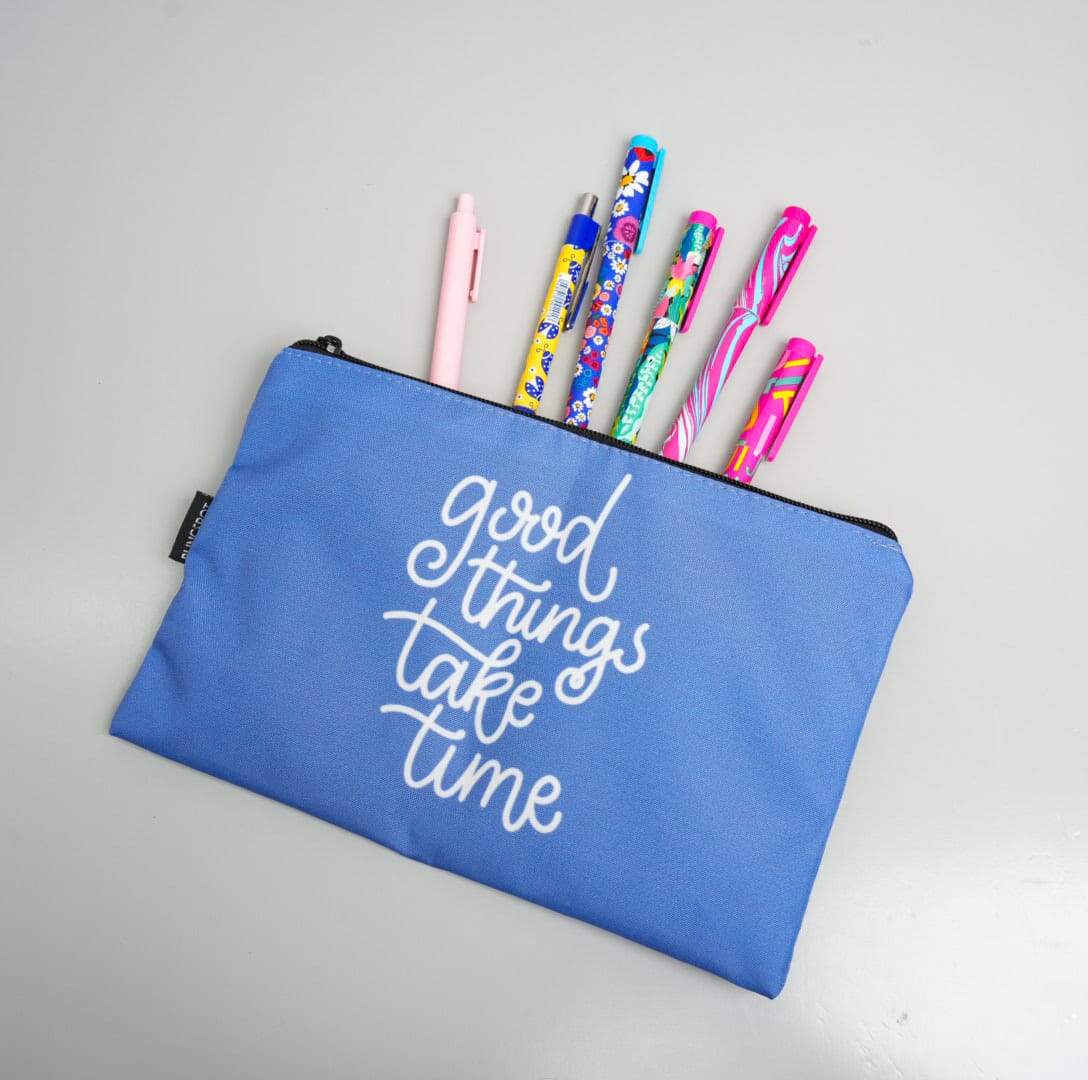 Quotes Series Zipper Pouch - Good Things Take Time - The Blingspot