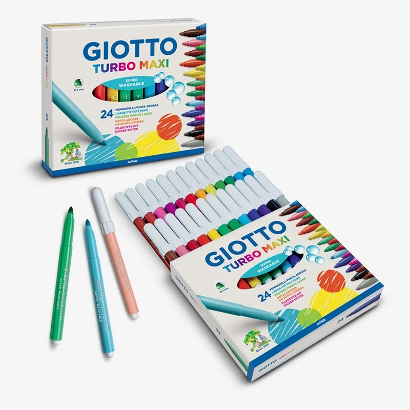 Giotto Turbo Giant Pastel Color Markers Set of 6 - The Blingspot Studio