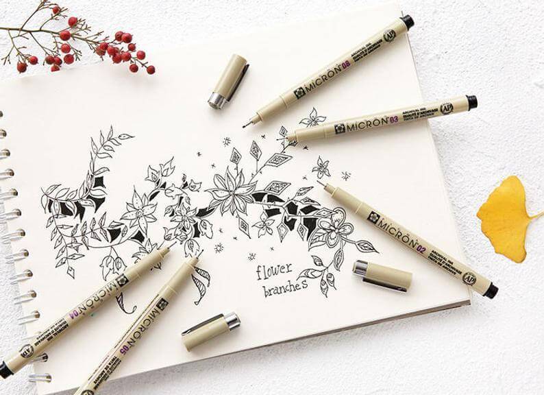 Sakura Pigma Micron Fineliner Pen Black Set Of 6 - The Blingspot Studio